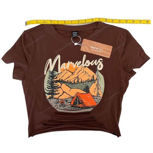 NWT • Printed Crop Cut Out Tee - Picture 7 of 11